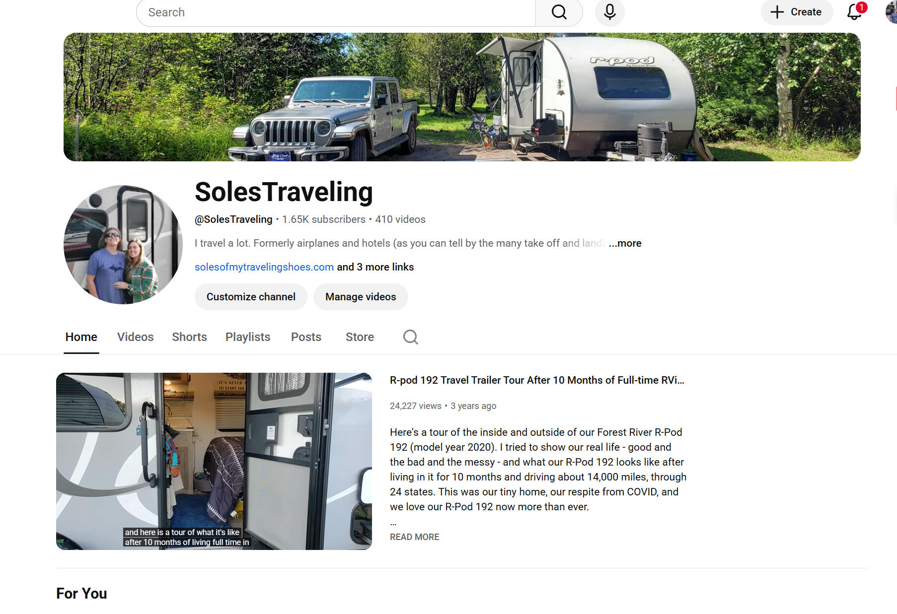 YouTube youtube channel for solestraveling